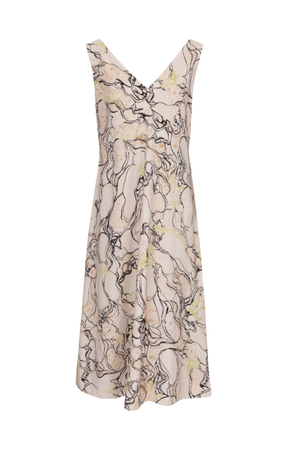 Viviane Furrier - Vestido Midi Viscolinho Decote V