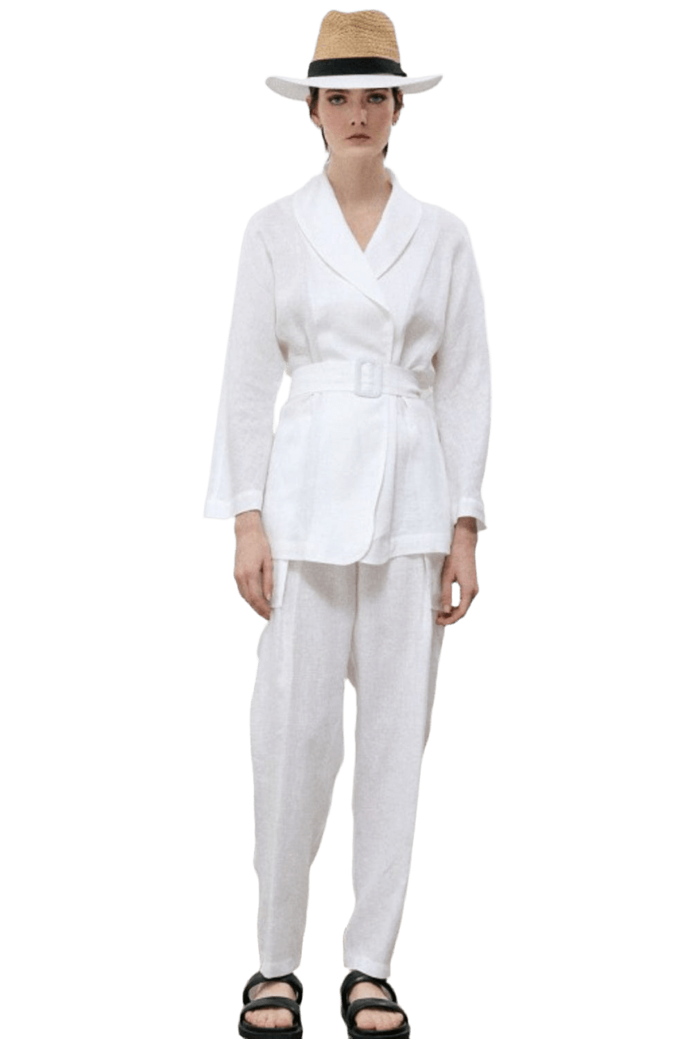 Access - Blazer Linho com Cinto Off White
