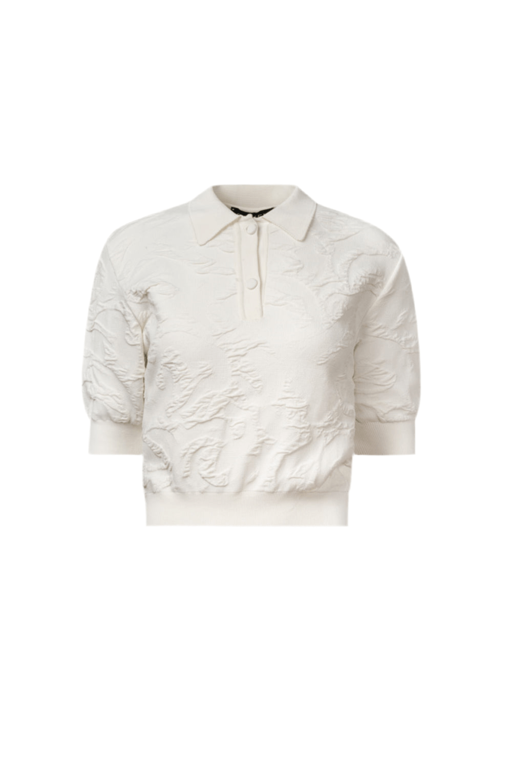 Coven - Blusa Manga Curta Tricot Floresta Branco