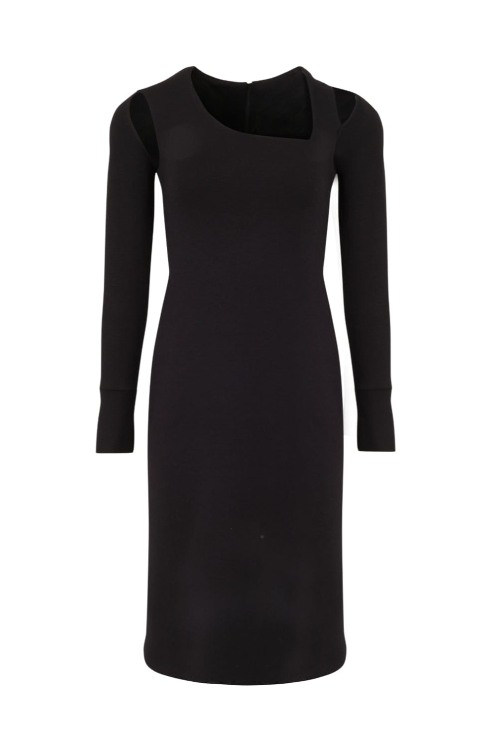 Glória Coelho - Vestido Midi Recortes Manga Longa Preto