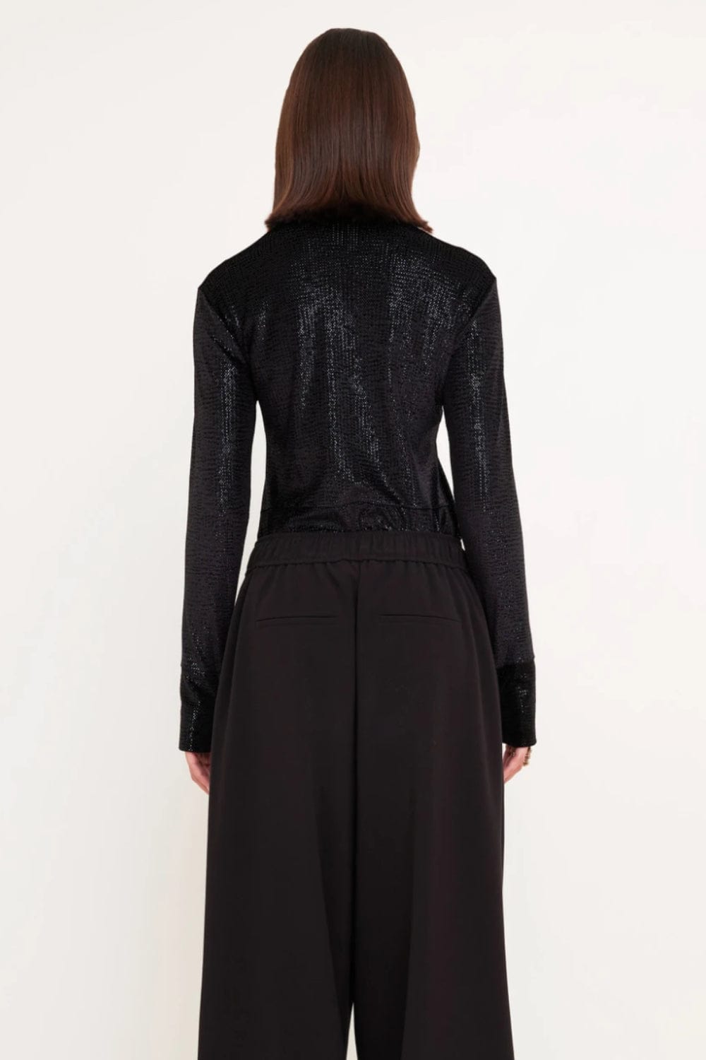 Glória Coelho - Blusa Manga Longa Gola Rolê T781 Preto