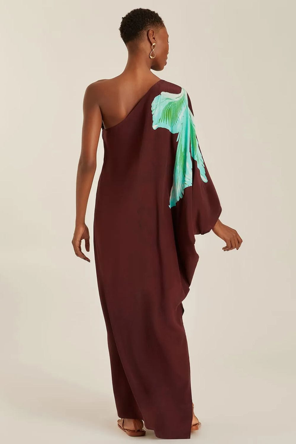 Lenny Niemeyer - Vestido Longo um Ombro em Seda Dracena