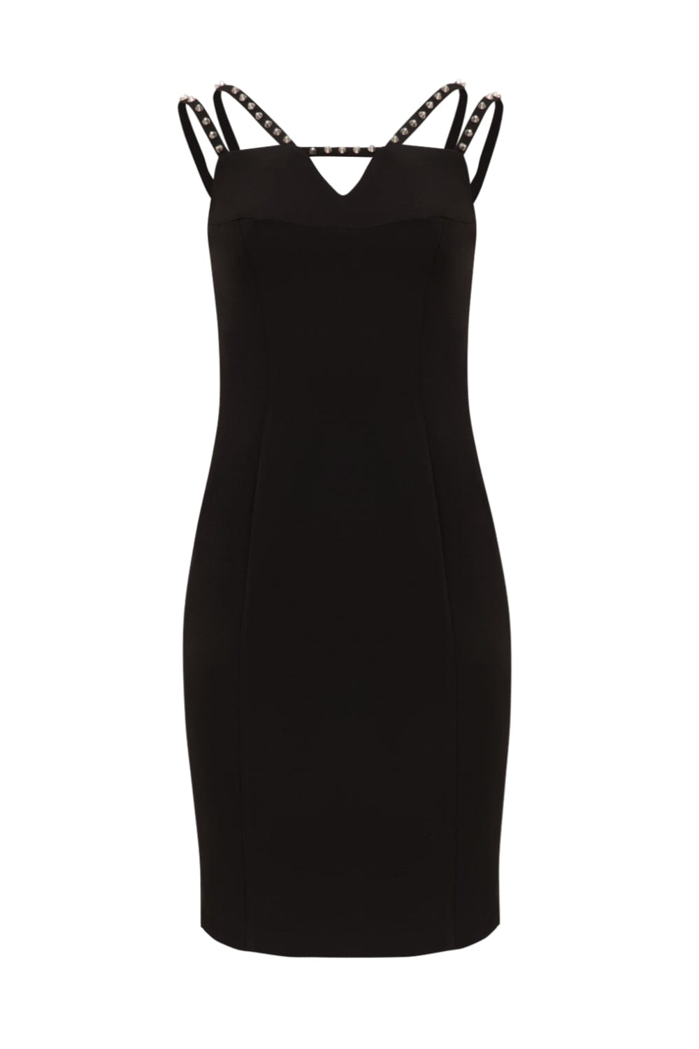 Spell - Vestido Midi Alças Finas com Tachas Preto