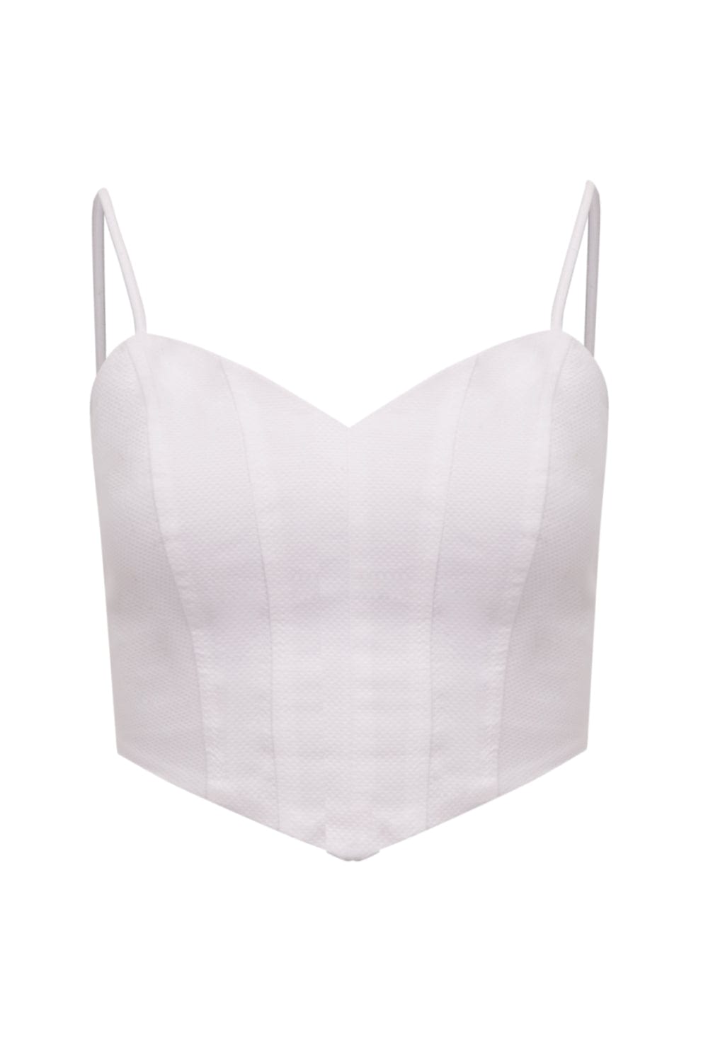 MOB - Top Cropped Decote Coração Alçinha Off White