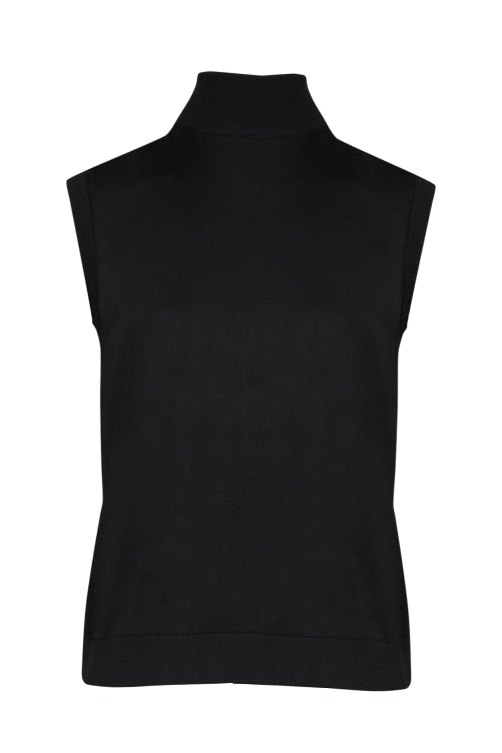 Coven - Blusa sem Manga Tricot Gola Alta Casual Preto