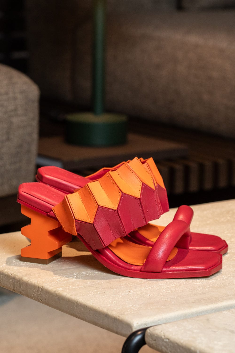 Ryzí - Tamanco Gamora Heels Vermelho e Laranja