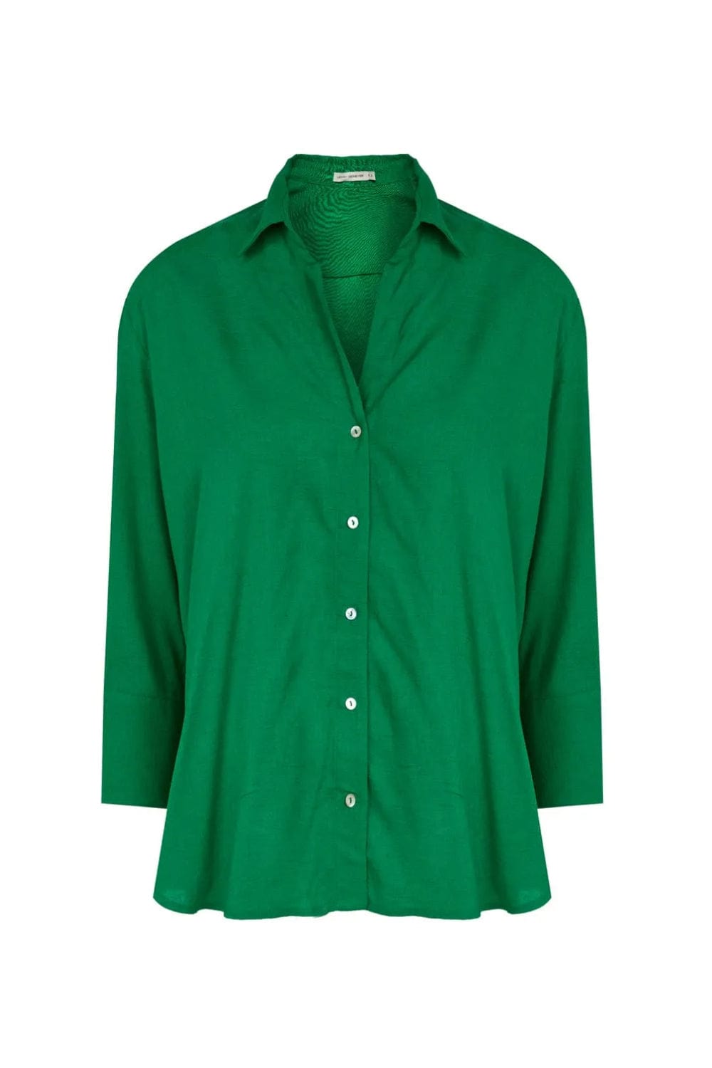 Lenny Niemeyer - Camisa Viscolinho Manga Longa Verde