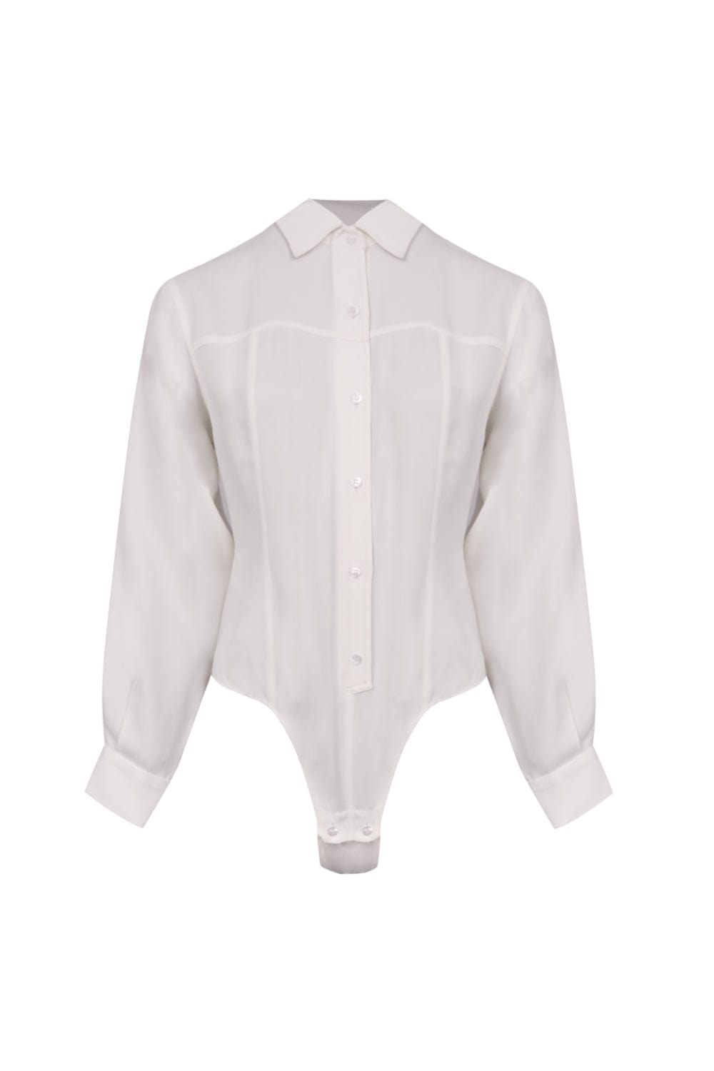 Glória Coelho - Camisa Bodysuit Thai de Mello EDIÇÃO LIMITADA Off White