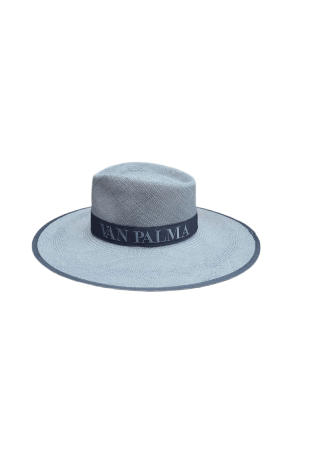 Van Palma - Chapéu de Palha Natural Pat Azul Claro