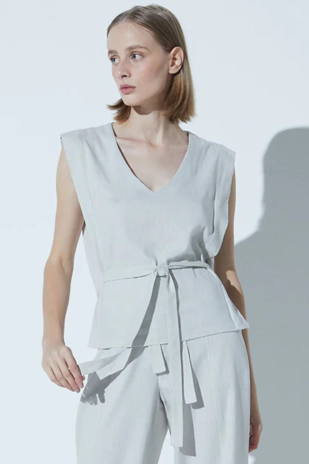 Viviane Furrier - Blusa sem Manga Detalhe Canelada