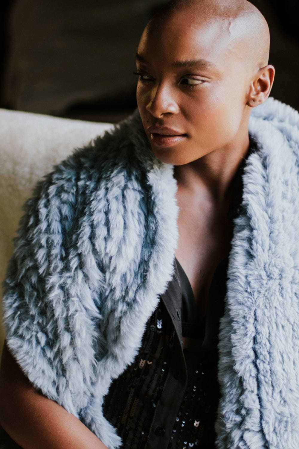 Alex Max - Estola Sintético Azul Claro