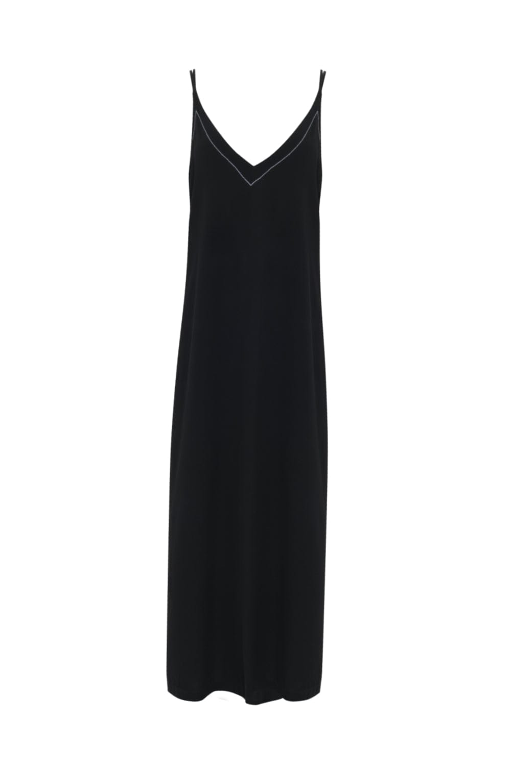 Lenny Niemeyer - Vestido Midi Alça Detalhe Pesponto Preto
