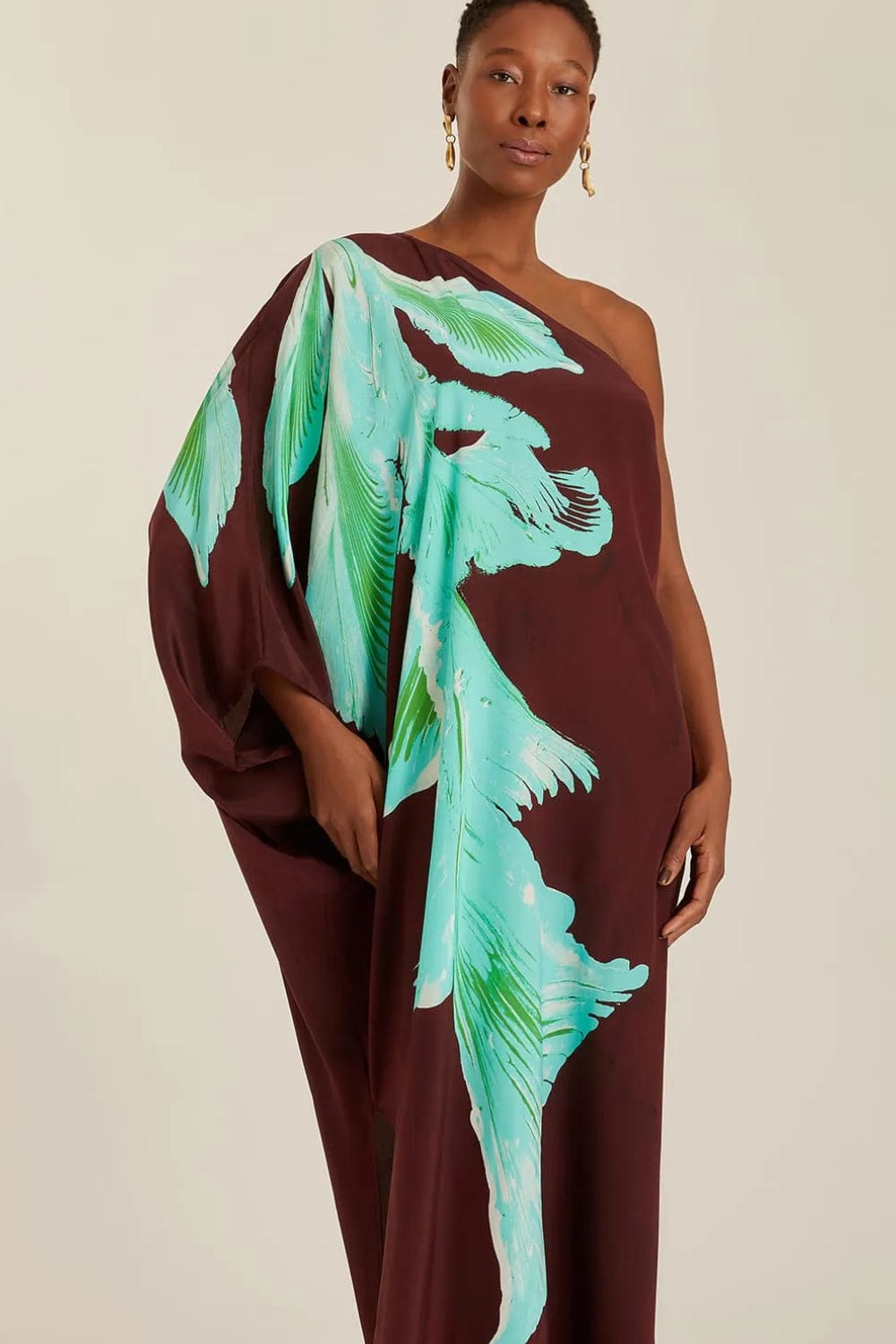 Lenny Niemeyer - Vestido Longo um Ombro em Seda Dracena