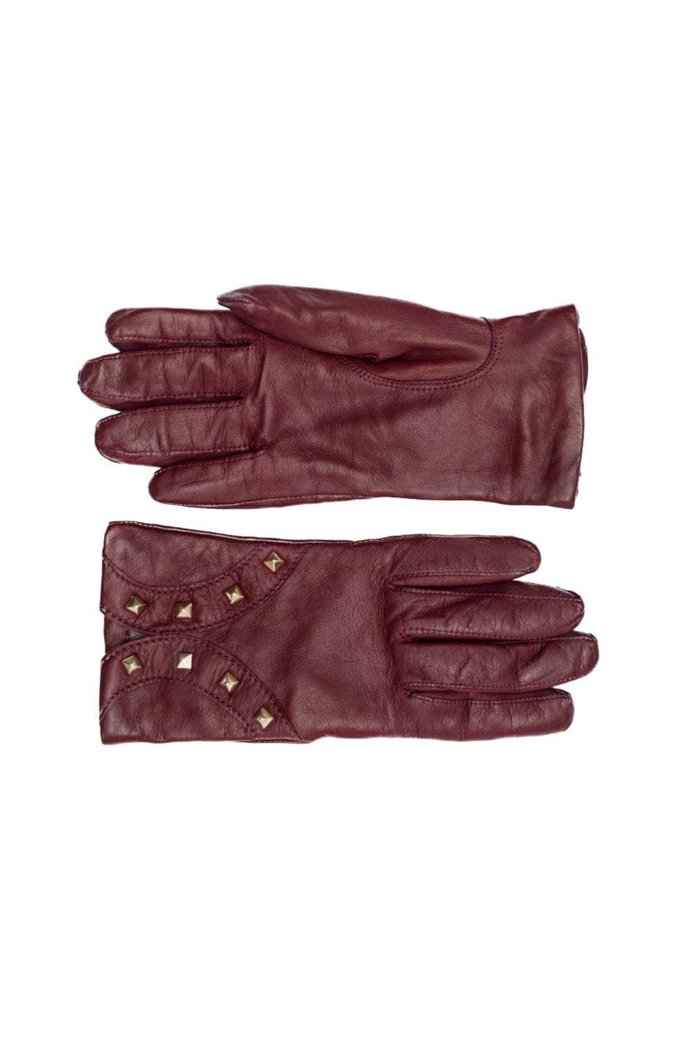 Alpo - Luvas 100% Couro e Cashmere Vermelho