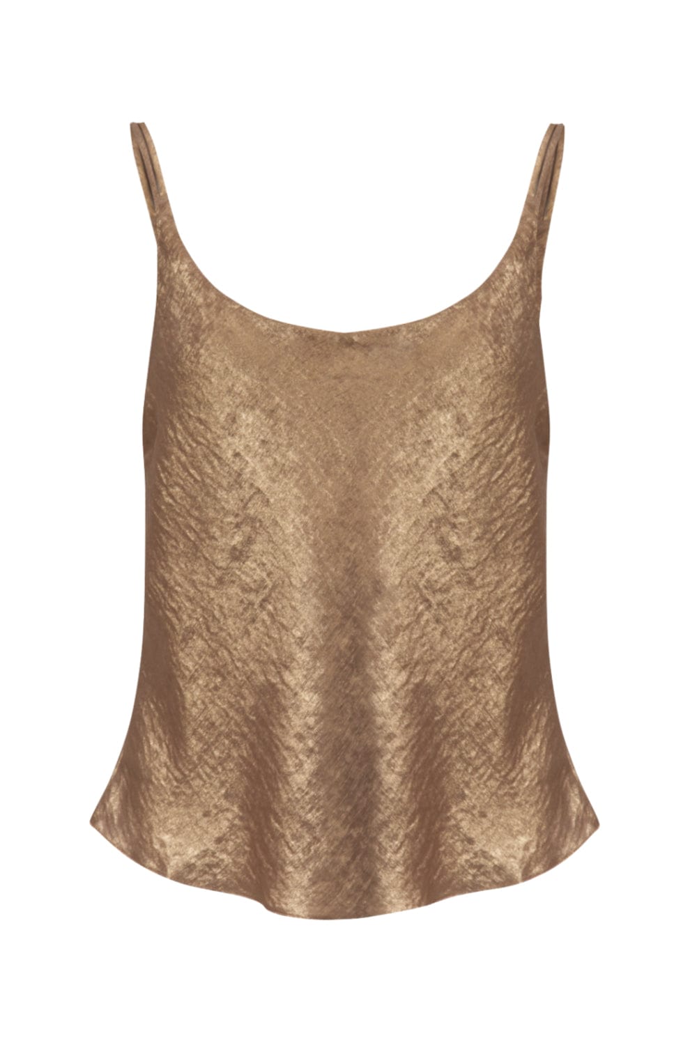 Viviane Furrier - Blusa Alça Fina Lamê Dourado