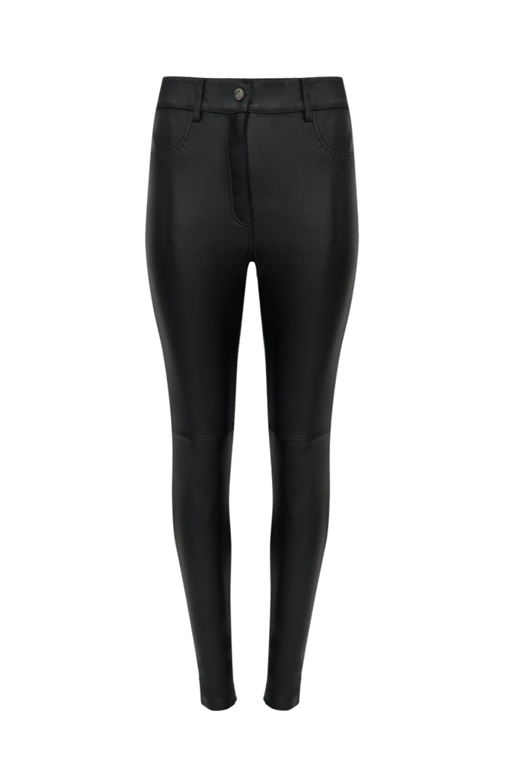 Juliana Sanmartin - Calça Skinny Couro com Helanca Preto