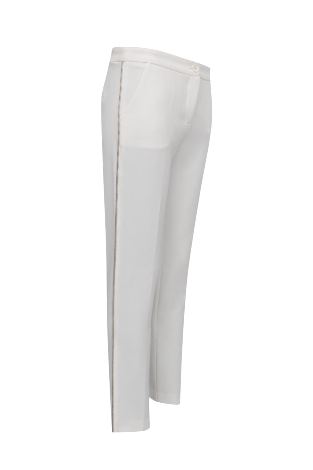 Spell - Calça Alfaiataria com Detalhes de Zíper Laterais Off White