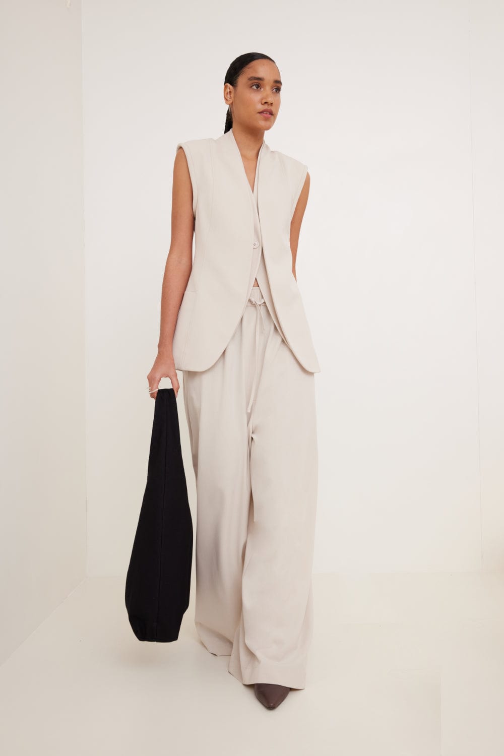 Glória Coelho - Colete Abotoamento Único Bege