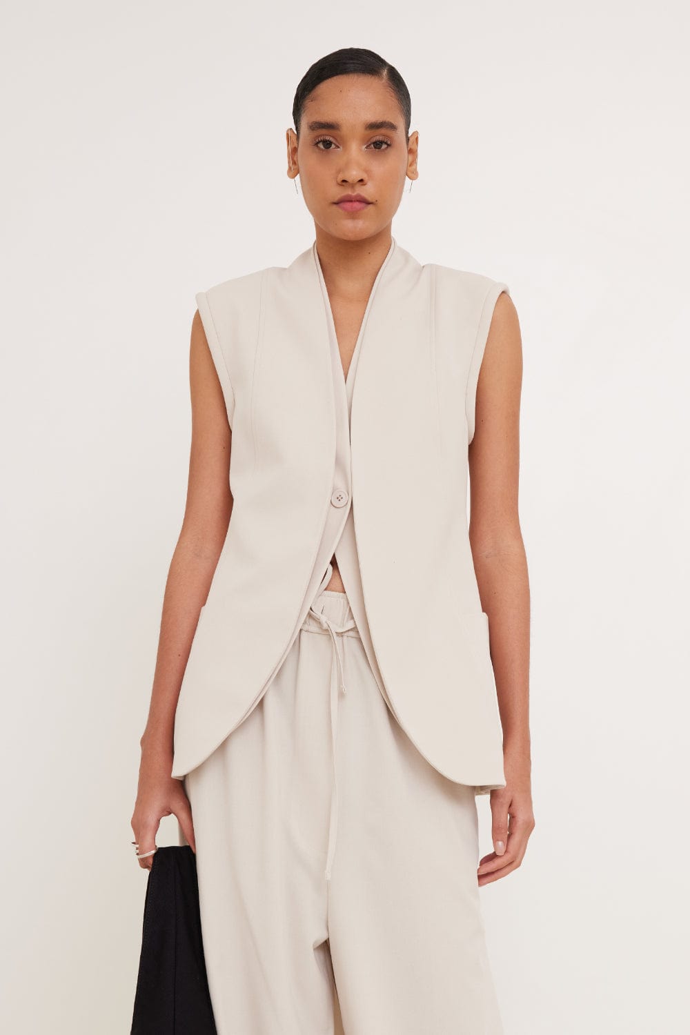 Glória Coelho - Colete Abotoamento Único Bege