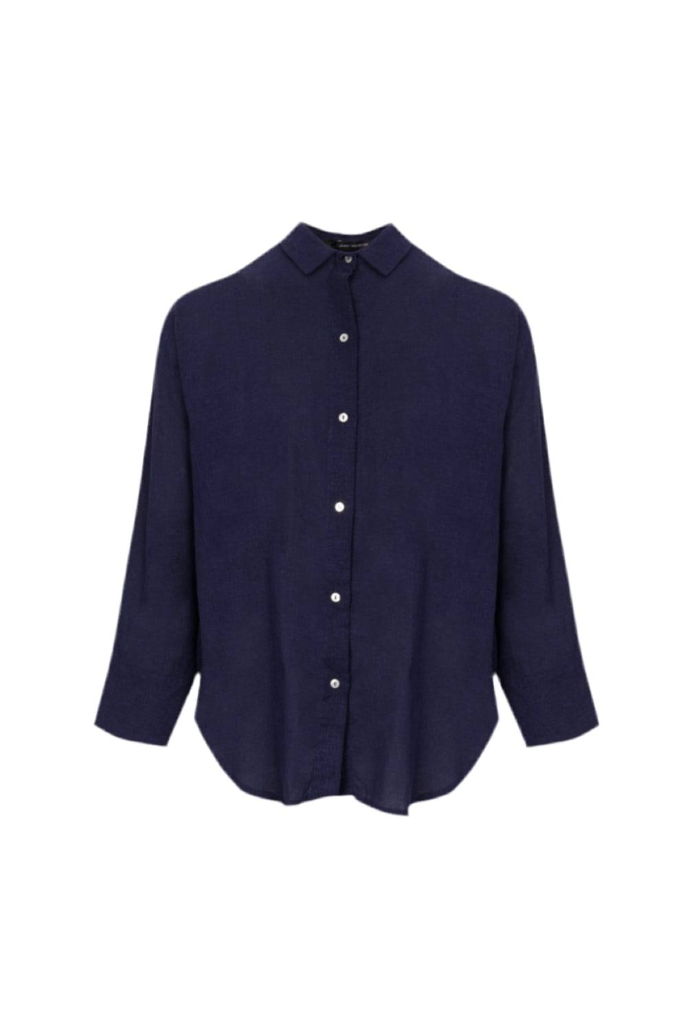 Lenny Niemeyer - Camisa Manga Longa Viscolinho Confort Azul Marinho Mare