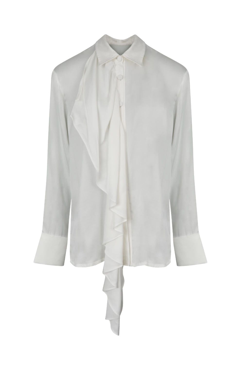 Coven - Camisa Manga Longa Crepe Elysia Off White