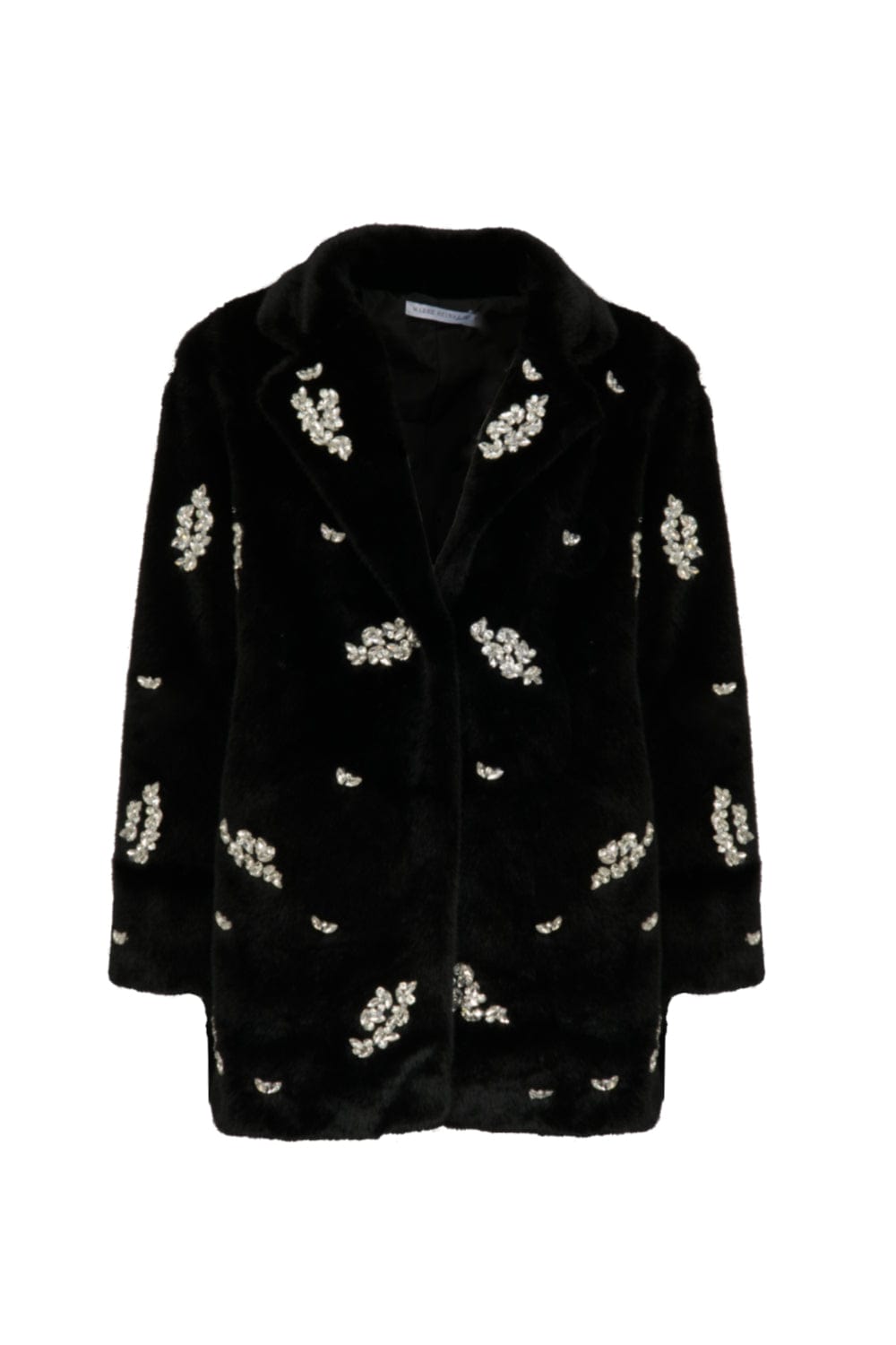 Madre Reina - Sobretudo 3/4 com Aplicação de Cristais Preto