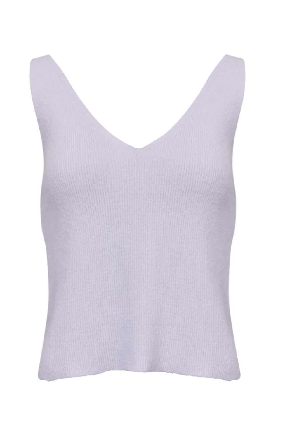 Viviane Furrier - Blusa sem Manga Decote em V em Tricot Branco