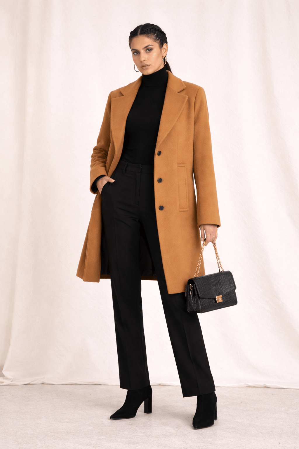 Canal - Sobretudo 7/8 Bolso Faca Caramelo