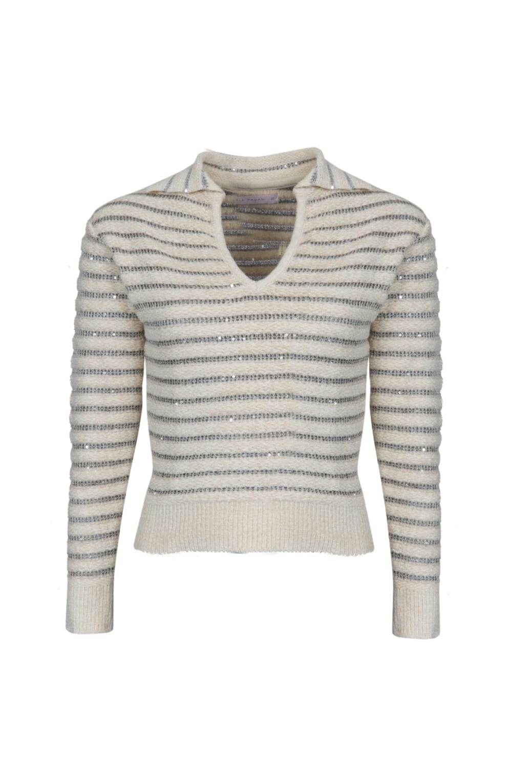 Maria Pavan - Blusa Manga Longa Velour Crochet