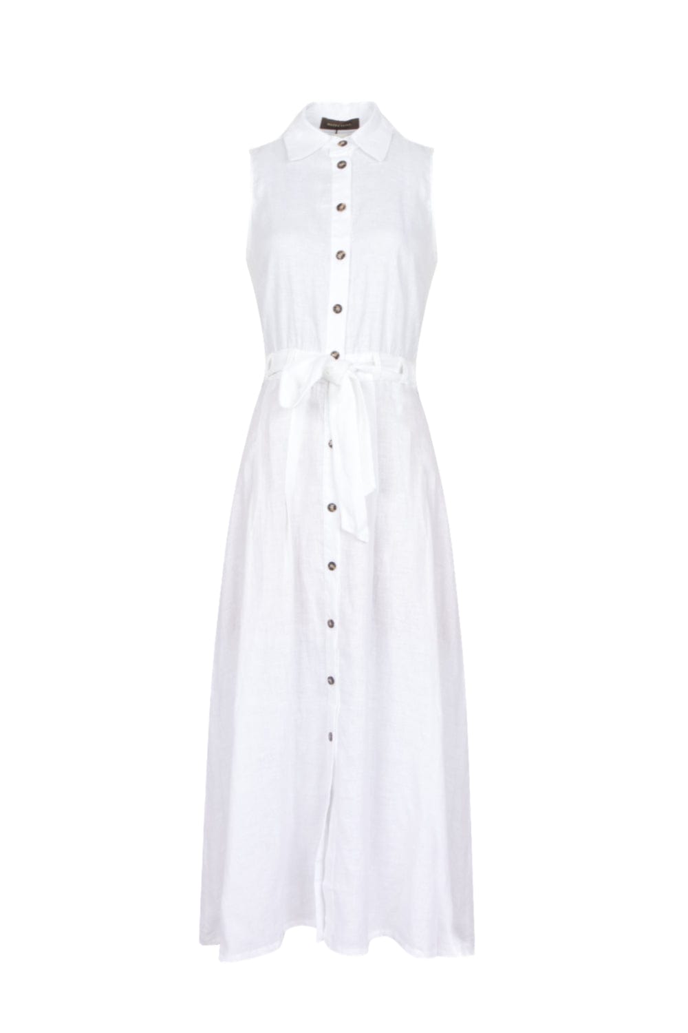 Madre Reina - Vestido Longo em Linho Romana Branco