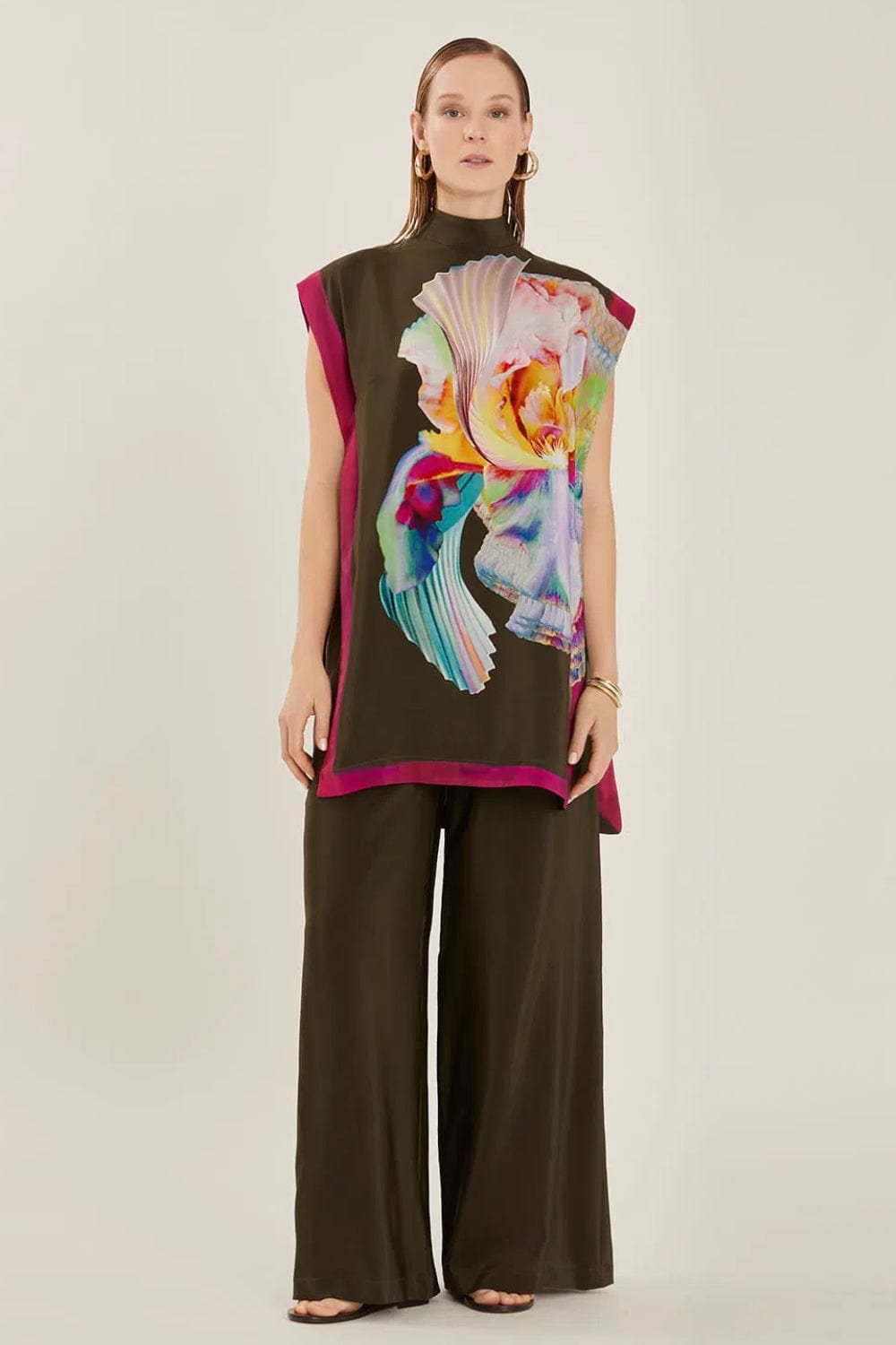 Lenny Niemeyer - Calça Reta Seda Granito