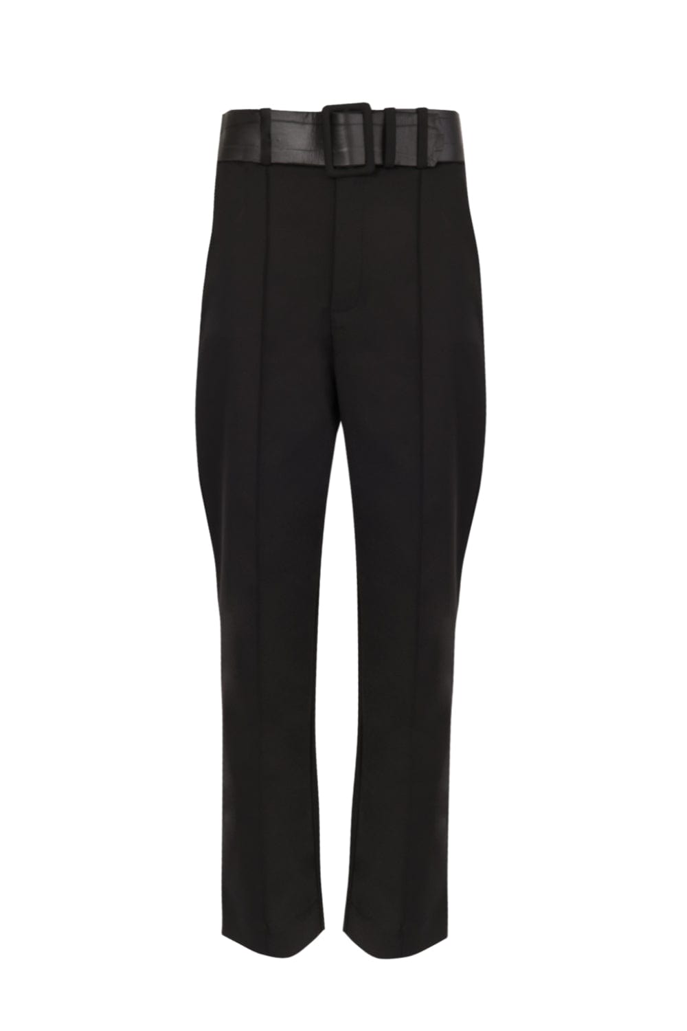 Mib - Calça Reta Cintura Alça com Cinto Preto