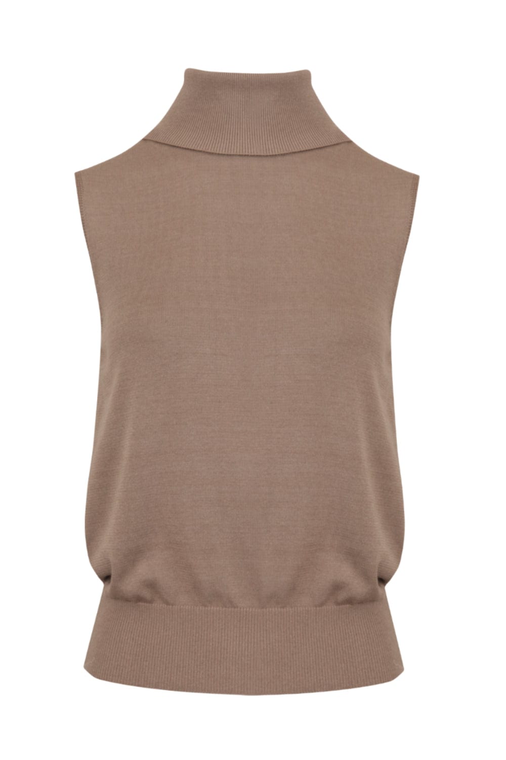 Viviane Furrier - Blusa sem Manga Gola Alta Tricot Cromo Fendi