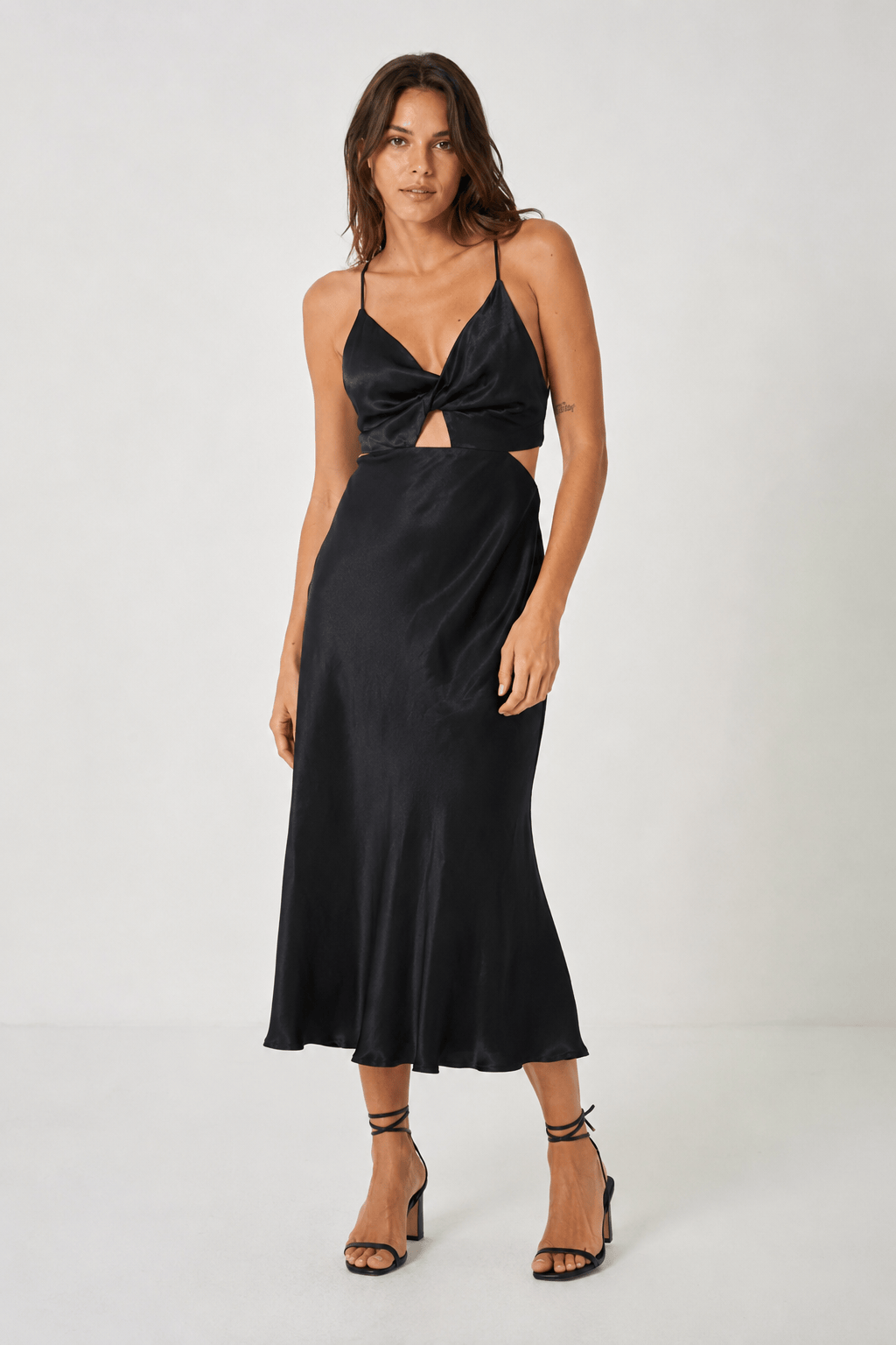 L'Cecci - Vestido Midi Viscose Preto