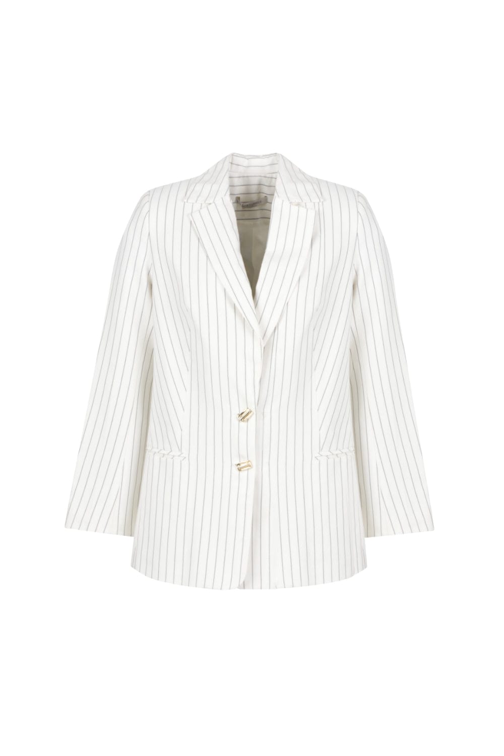 Viviane Furrier - Blazer Alongado Alfaiataria Risca de Giz Fendi