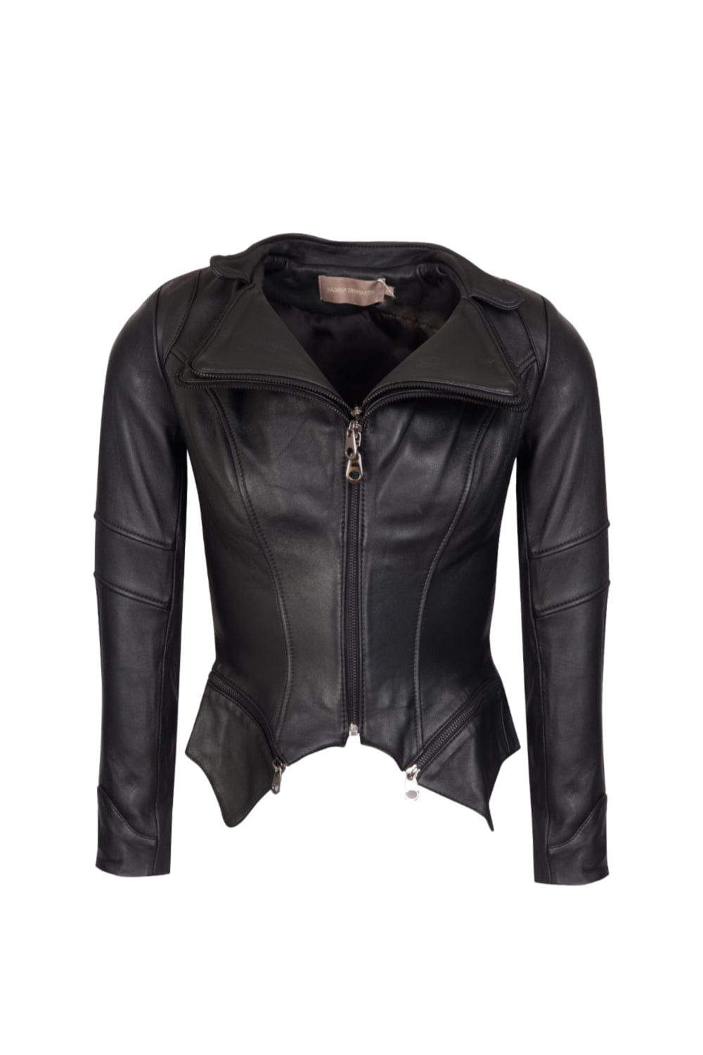 Juliana Sanmartin - Jaqueta Couro Corselet Zípers Preto
