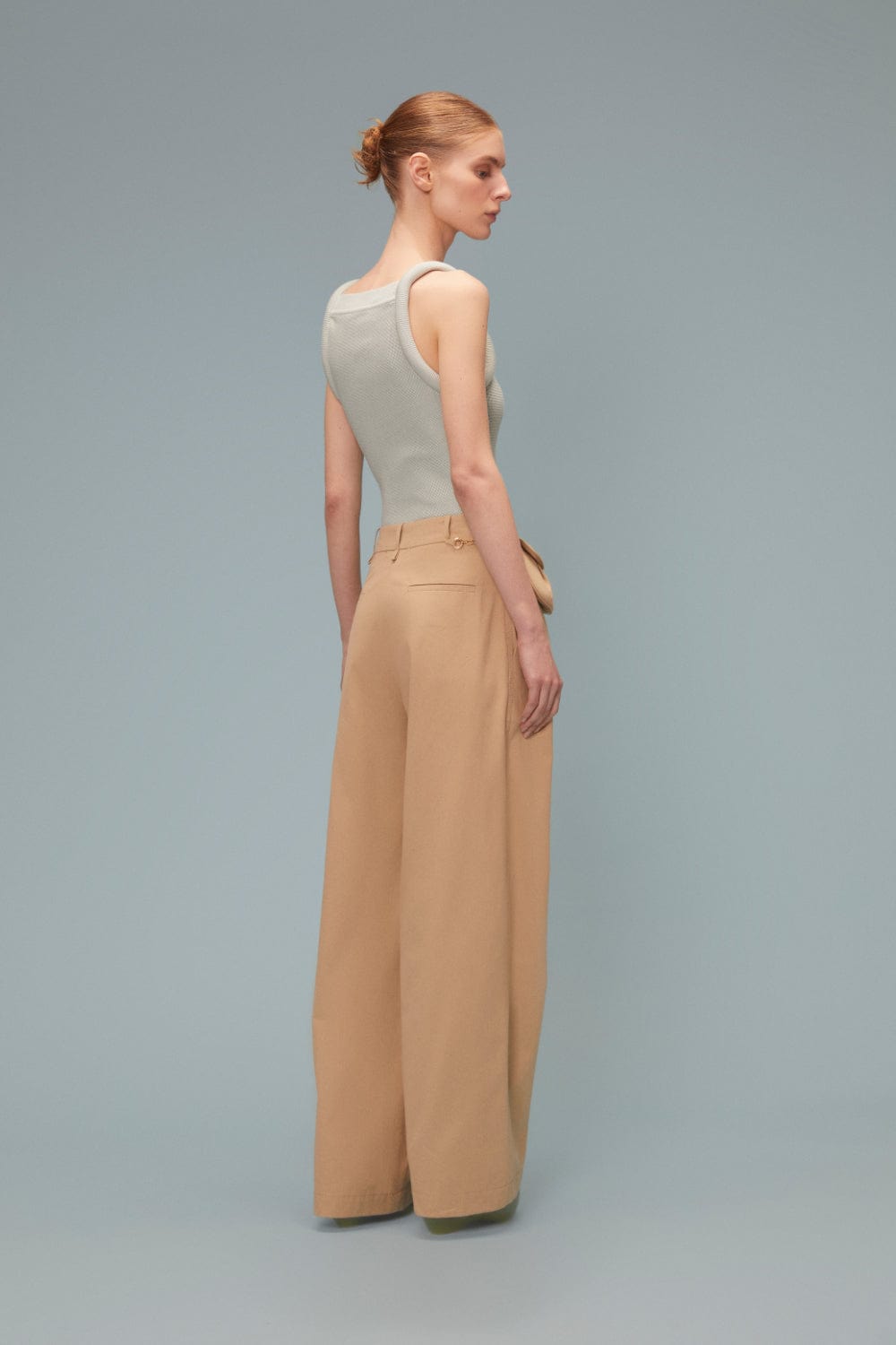 Coven - Calça Algodão Premium Bolsa Corrente Bege