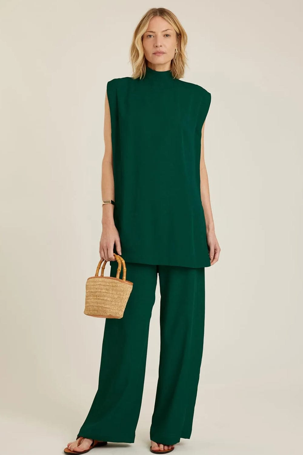 Lenny Niemeyer - Blusa sem Manga Gola Alta Floresta