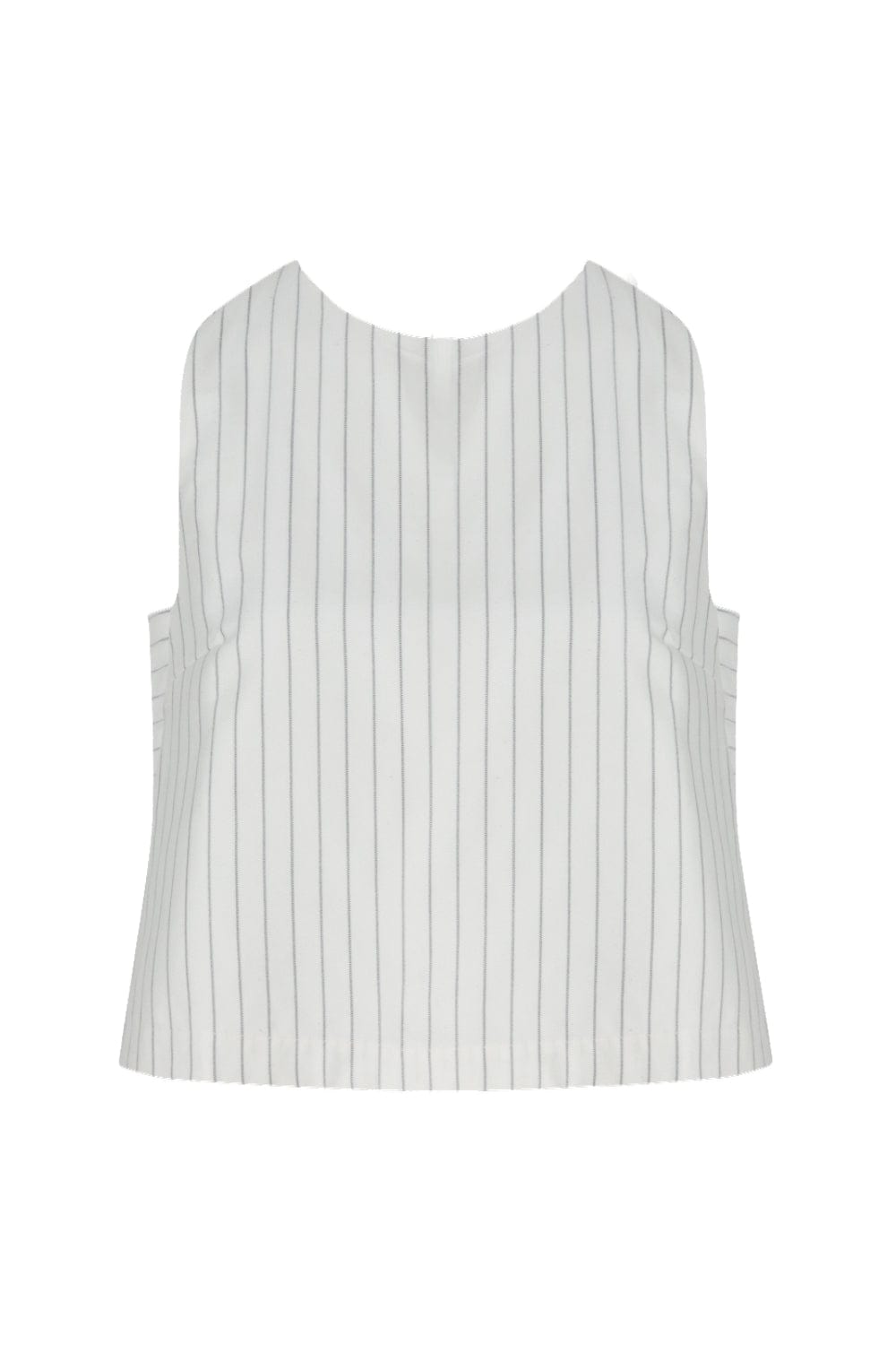 Viviane Furrier - Blusa sem Manga Risca de Giz Preto