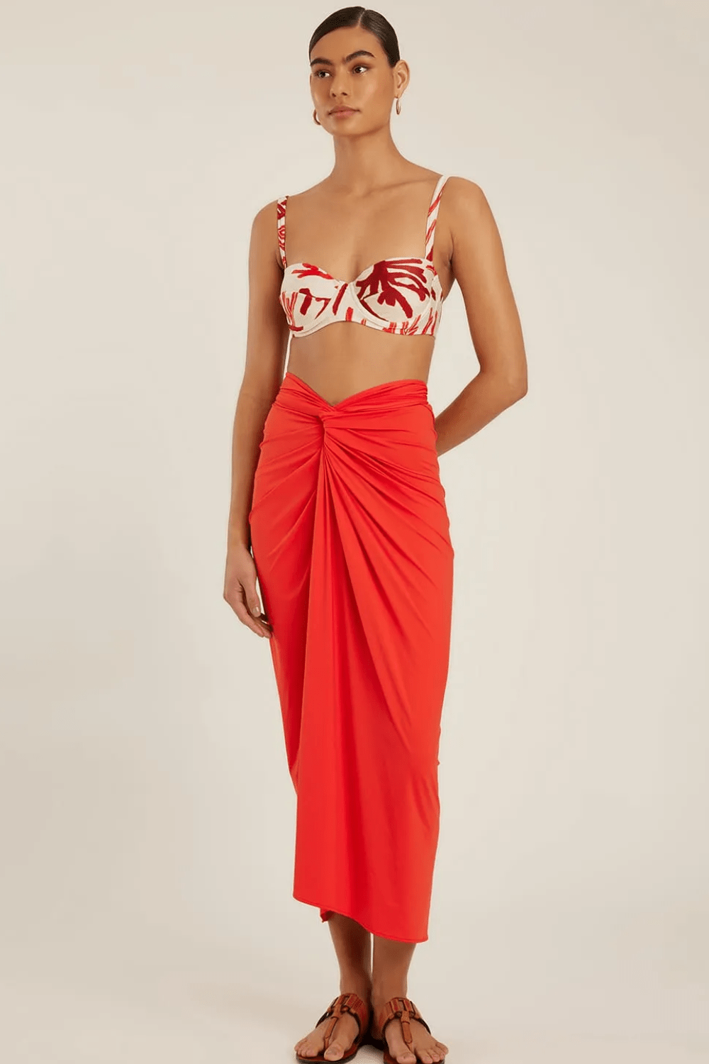 Lenny Niemeyer - Canga Pareô Nó Touch Bio Caiena Vermelho