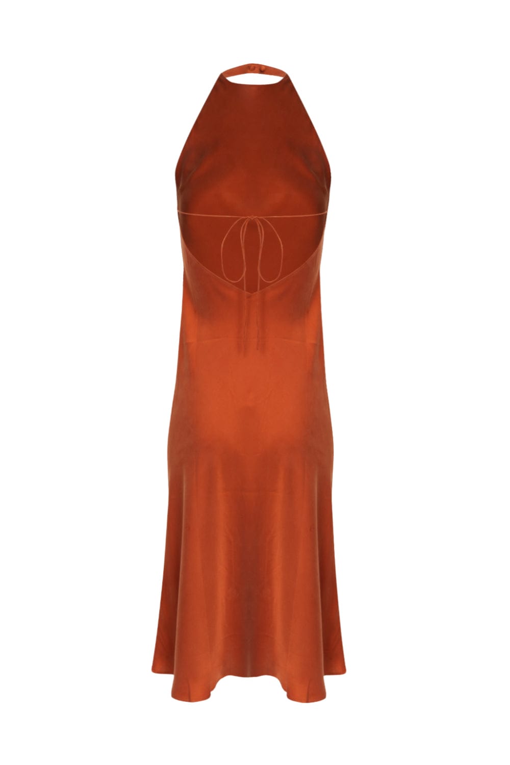 Silk Laundry - Vestido Midi Frente Ùnica Seda Terracota