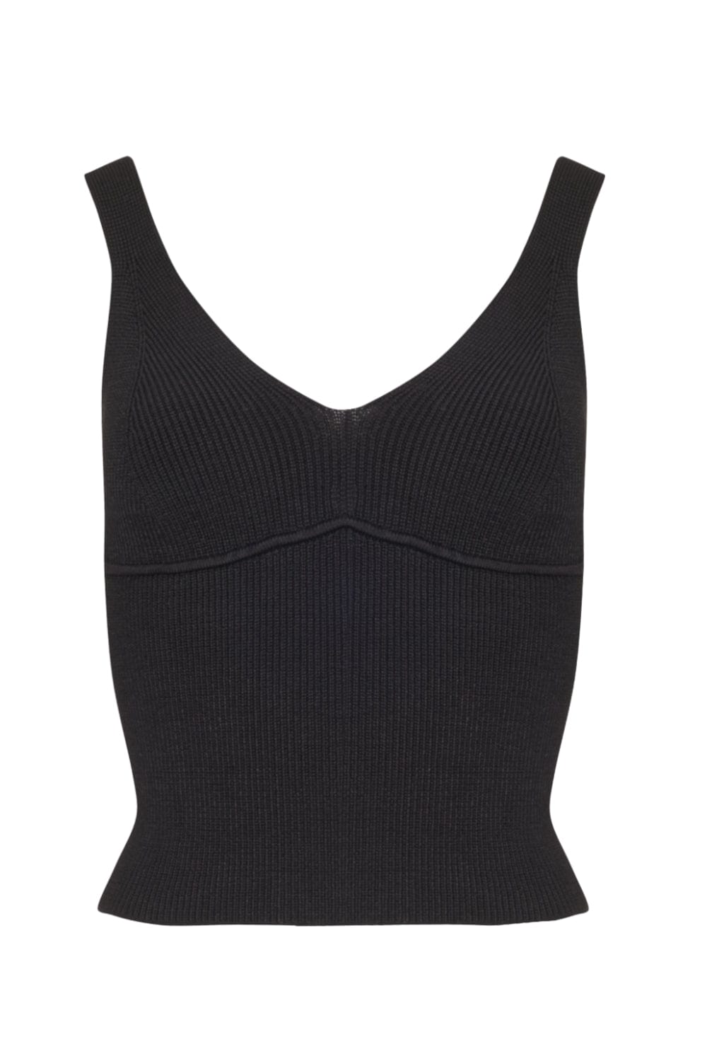 Viviane Furrier - Blusa Cropped Tricot Decote V Preto