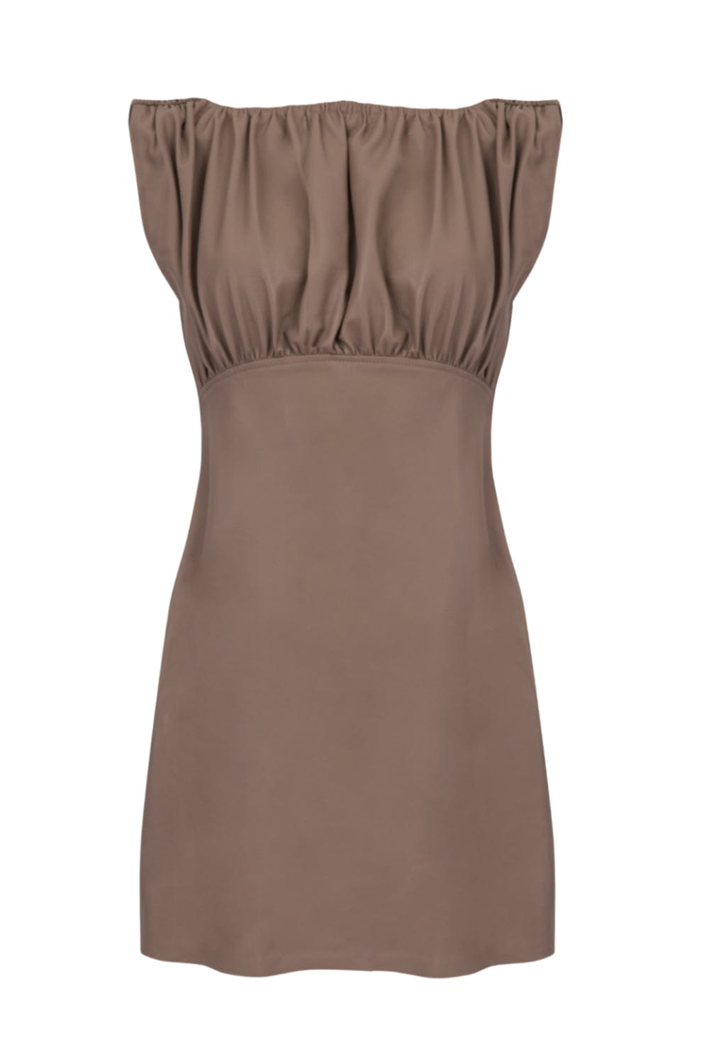 M Leal - Vestido Mini Bluse Couro Fendi