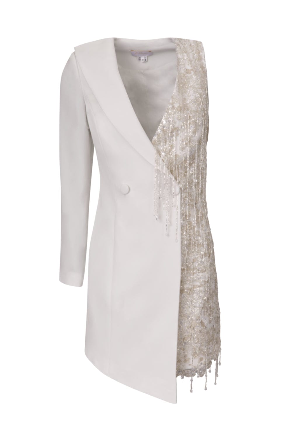 M Marquise - Vestido Curto Assimétrico Clea Off White