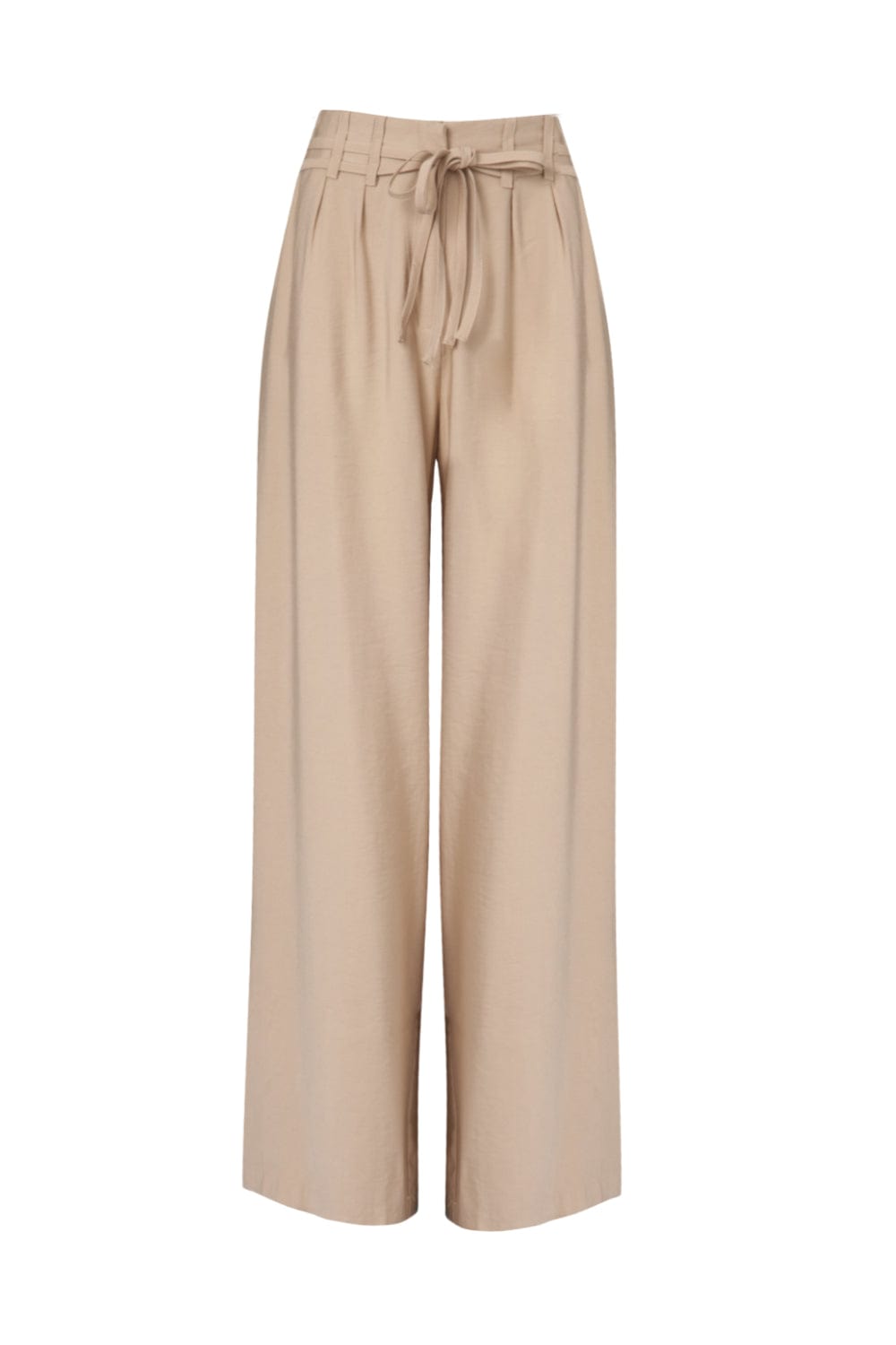 MOB - Calça Pantalona Passante com Faixa Alfaiataria Bege