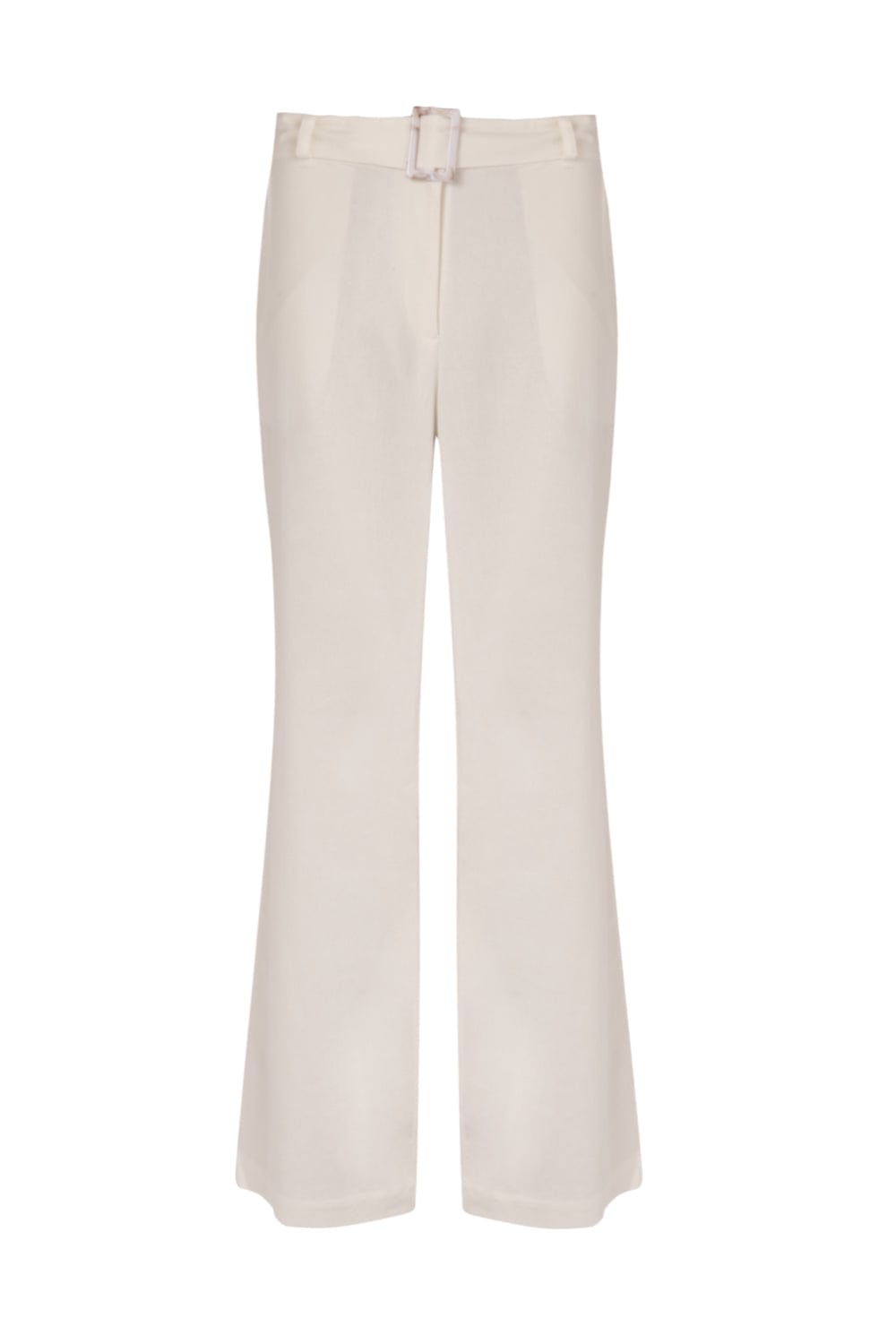 Mob - Calça Pantalona Bolsos Laterais Viscolinho Off White