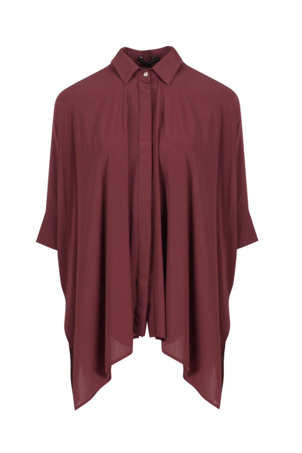 Lenny Niemeyer - Camisa Manga 3/4 Pontas Viscose Vinho