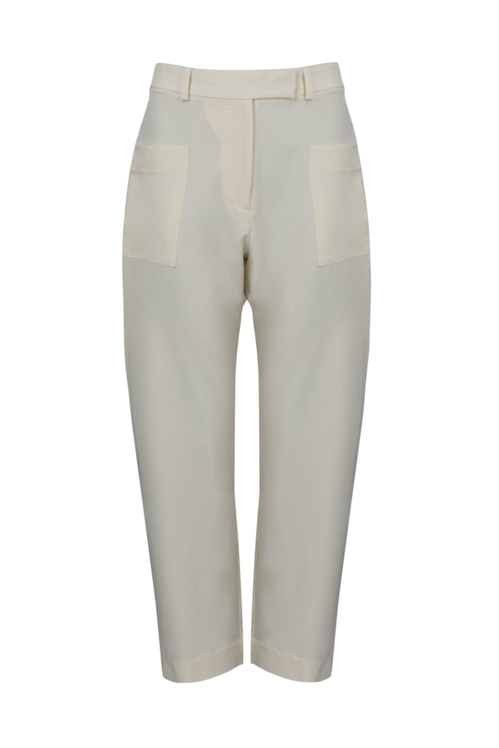 Viviane Furrier - Calça Reta com Barra Dobrada Bege