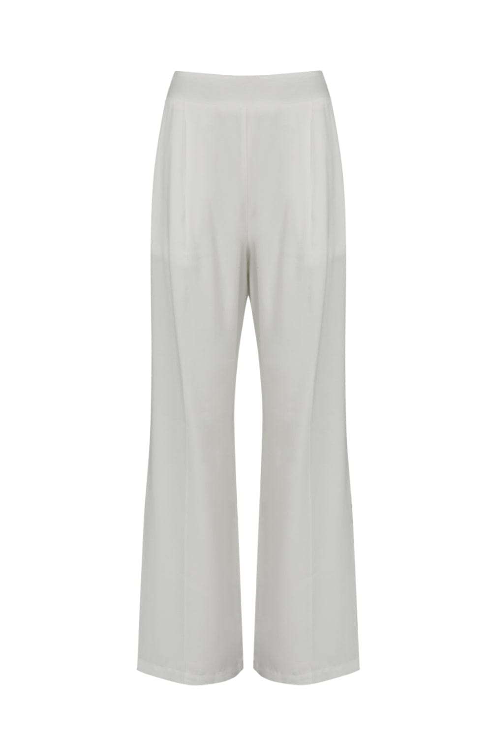 MOB - Calça Pantalona Alfaiataria Pregas Frontais Off White