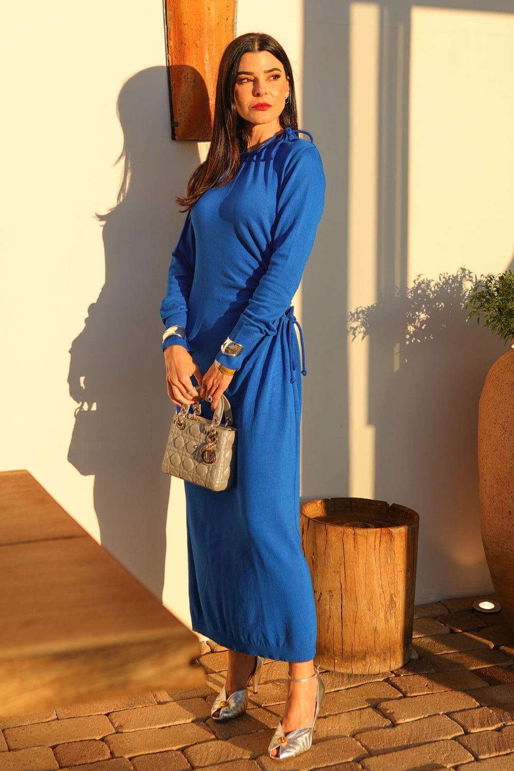 Coven - Vestido Midi Cut Out Azul Royal